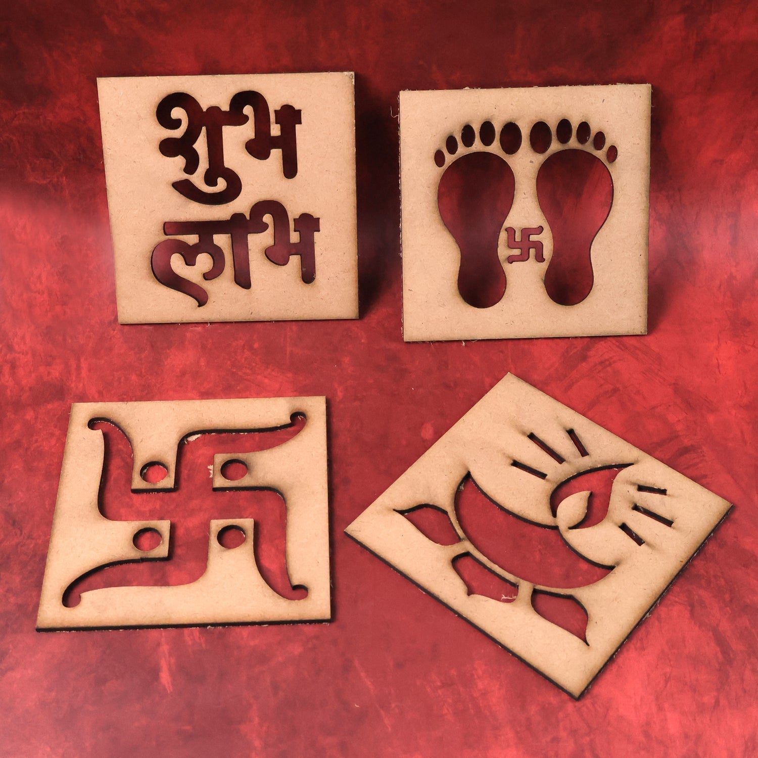 Wooden Decorative Cutouts (Mix Design / 4 Pc) Wooden Decorative Cutouts (Mix Design / 4 Pc)